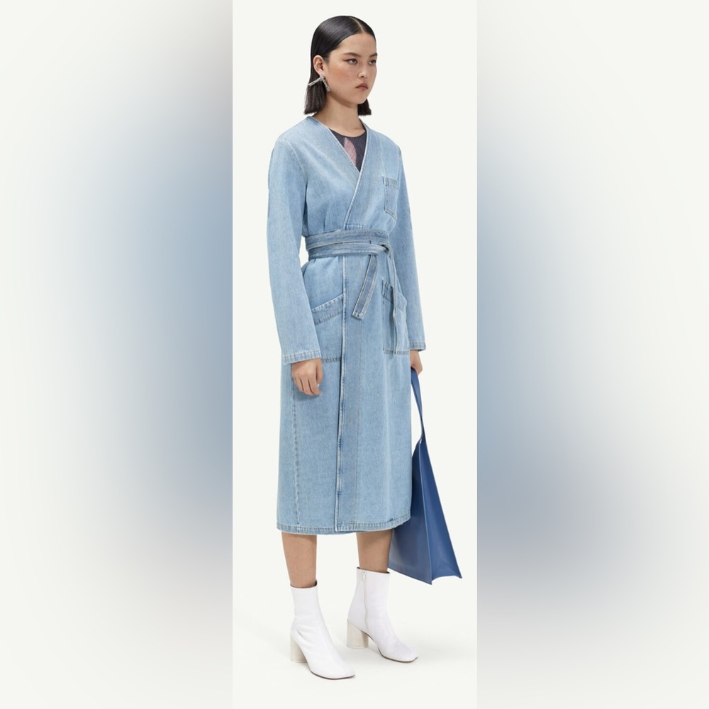 Nw/Ot Mm6 Maison Margiela Collarless Trench Coat Size: 36 View 2